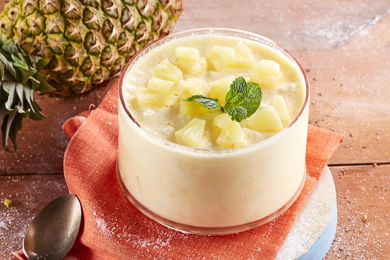 Mousse ananas, cocco e lime